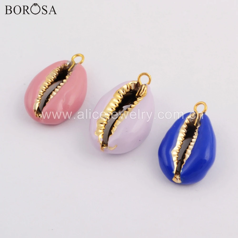 BOROSA Wholesale 10PCS Gold/Silver Color Trim Rainbow Cowrie Shell Pendant Charms High Quality for Necklace Jewelry WX1074
BOROSA Wholesale 10PCS Gold/Silver Color Trim Rainbow Cowrie Shell Pendant Charms High Quality for Necklace Jewelry WX1074