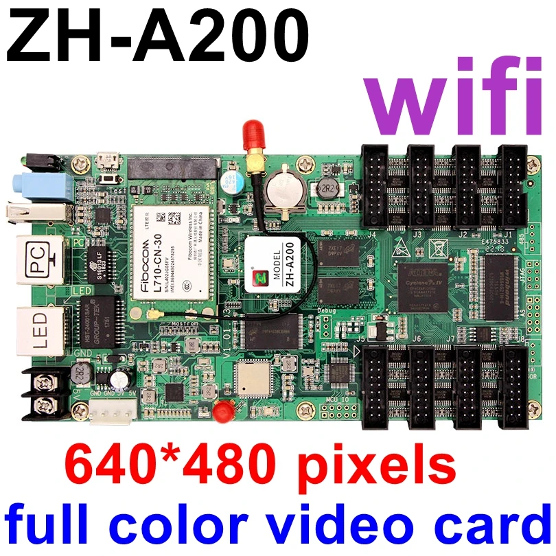 ZH-A200 wifi asynchronous full color led control card video USB LED screen display controller 640*480 pixels 8*hub75E ports
ZH-A200 wifi asynchronous full color led control card video USB LED screen display controller 640*480 pixels 8*hub75E ports