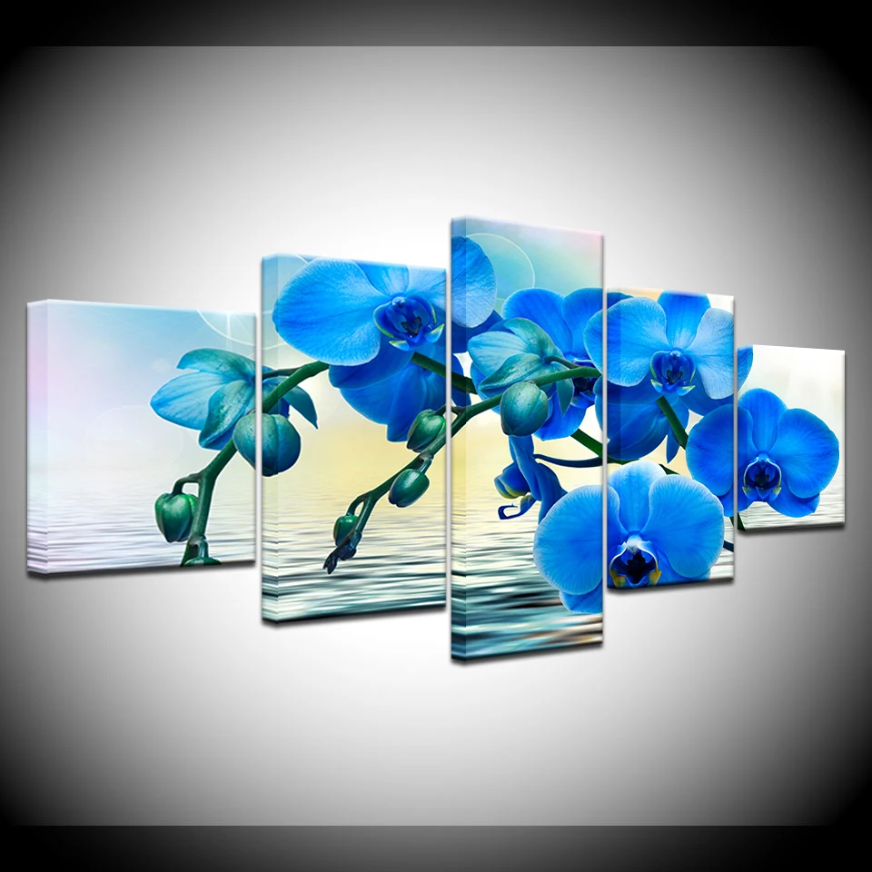 The Blue Orchids flower free shipping 5 Panels Wallpapers modern Modular Poster art Canvas painting for Living Room Home Decor
The Blue Orchids flower free shipping 5 Panels Wallpapers modern Modular Poster art Canvas painting for Living Room Home Decor