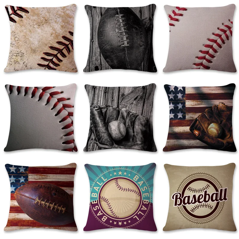 American Football Baseball Rugby Series Cushion Cover Cotton Linen Pillowases Home Decorative Pillow Cover for Sofa Car Cojines
American Football Baseball Rugby Series Cushion Cover Cotton Linen Pillowases Home Decorative Pillow Cover for Sofa Car Cojines