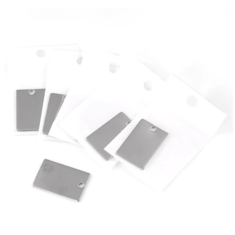 10Pcs Pendants Stainless Steel Blank Stamping Tags Rectangle Silver Tone Jewelry Findings 30x20mm(1 1/8"x 6/8")
10Pcs Pendants Stainless Steel Blank Stamping Tags Rectangle Silver Tone Jewelry Findings 30x20mm(1 1/8"x 6/8")