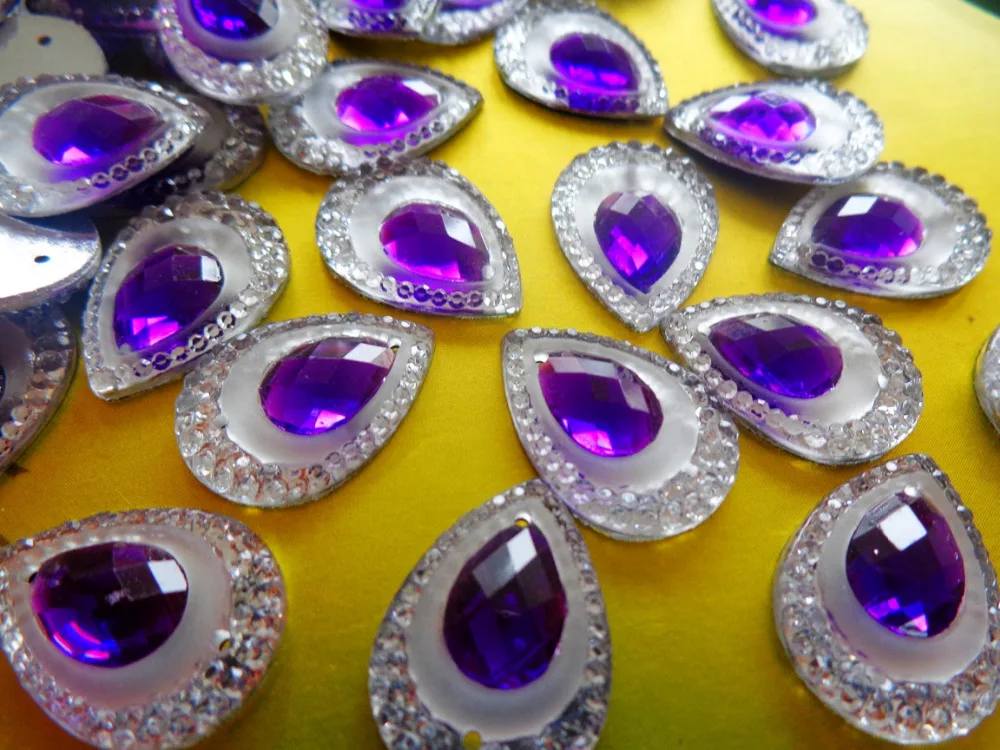 120pcs Sew On rhinestones water drop shape 13*18mm Purple AB colour resin crystal flatback strass gem stones
120pcs Sew On rhinestones water drop shape 13*18mm Purple AB colour resin crystal flatback strass gem stones