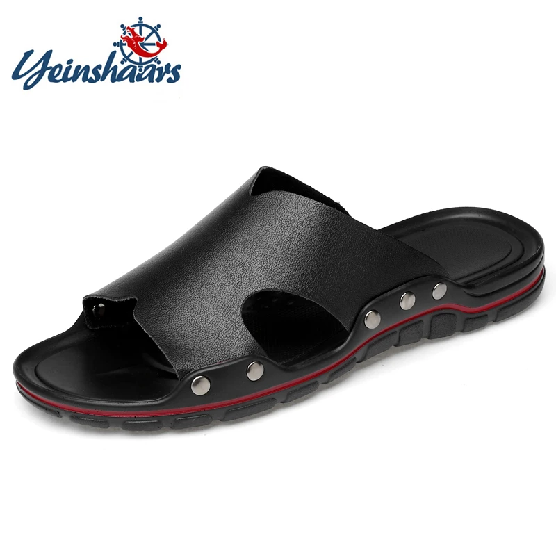 YEINSHAARS Cow Leather Slippers Men Summer Fashion Slides Men Super Cool Teen Slippers Sandals Men Beach Slipper Big Size 38-47
YEINSHAARS Cow Leather Slippers Men Summer Fashion Slides Men Super Cool Teen Slippers Sandals Men Beach Slipper Big Size 38-47