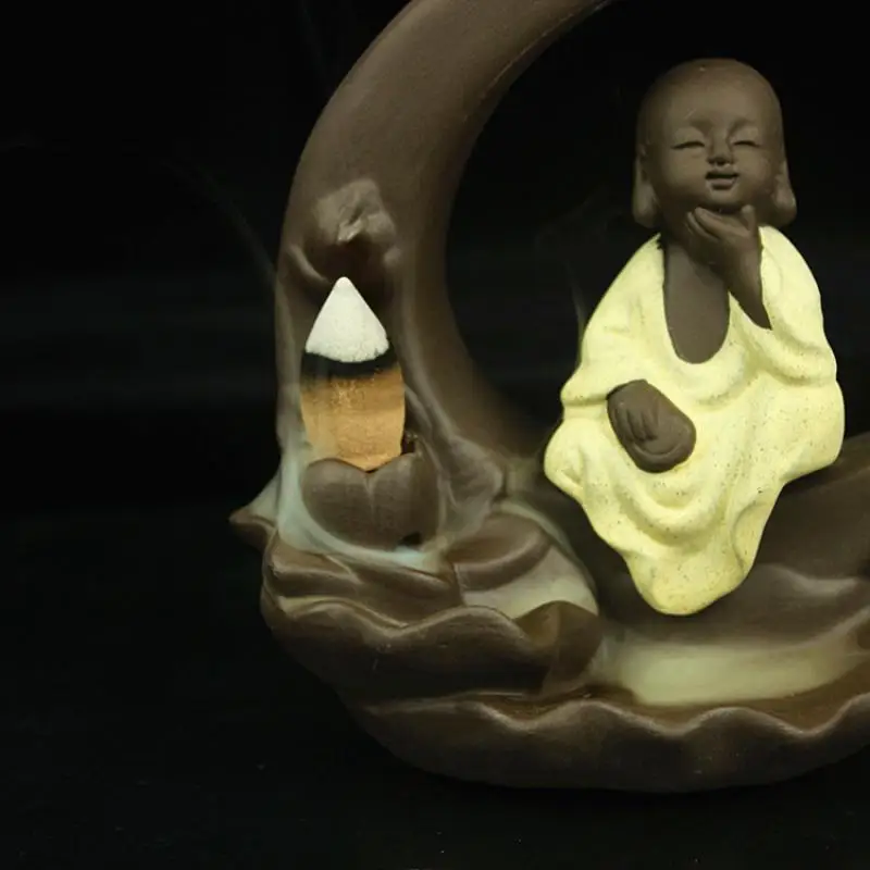 Moon Shape With Little Monk Backflow Incense Burner Handmade Crafts Smoke Incense Holder Aromatherapy Home Yoga Decor
Moon Shape With Little Monk Backflow Incense Burner Handmade Crafts Smoke Incense Holder Aromatherapy Home Yoga Decor