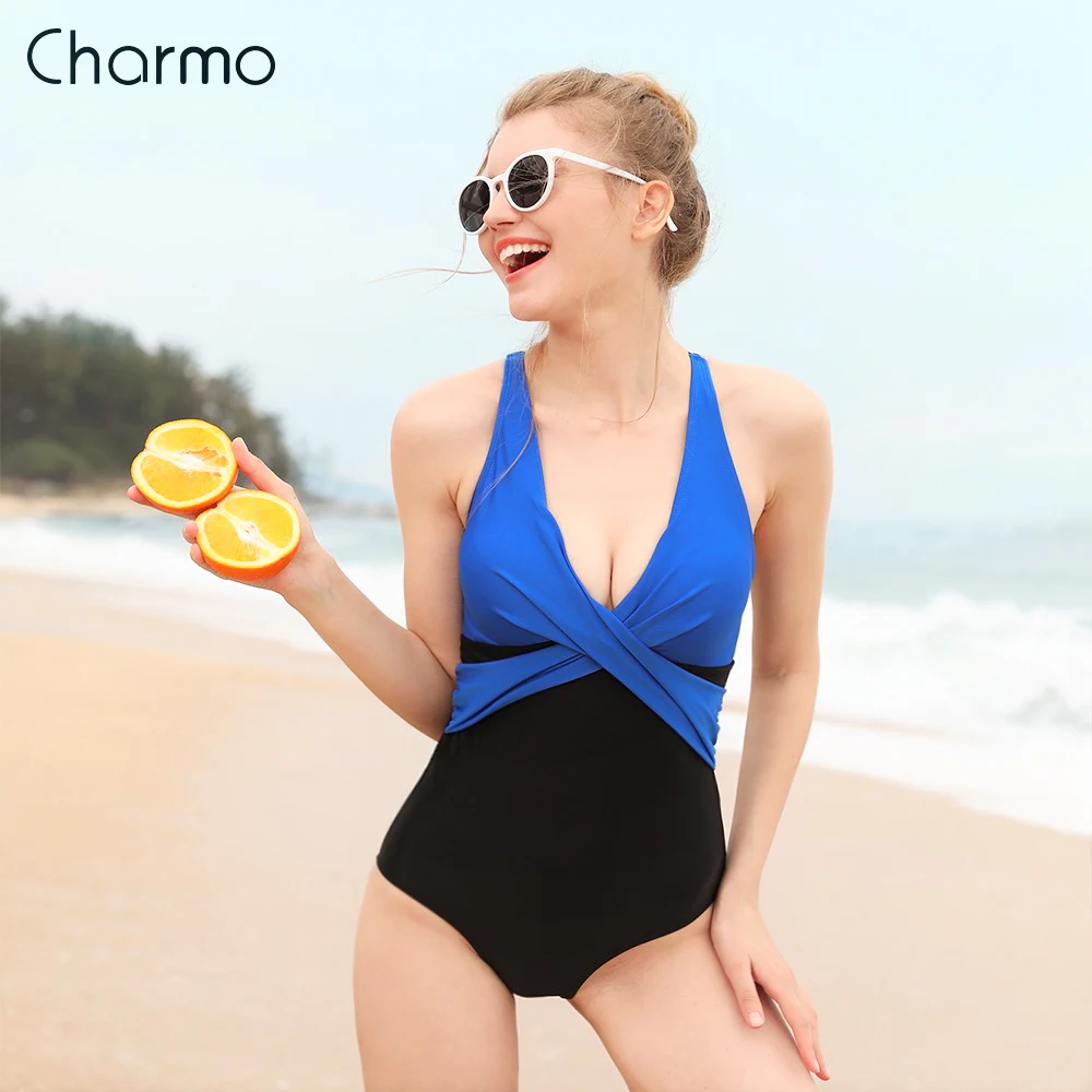 Charmo Women One Piece Swimwear Colorblock Swimsuit Cross Bathing Suit Patchwork Beachwear Elegant Monokini Solid Color Monokini
Charmo Women One Piece Swimwear Colorblock Swimsuit Cross Bathing Suit Patchwork Beachwear Elegant Monokini Solid Color Monokini