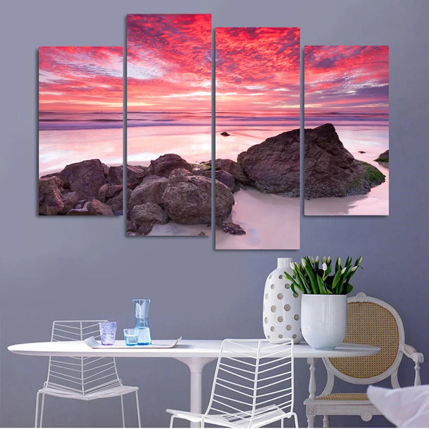 4 Piece Sunrise Seascape Landscape Home Decor Canvas Picture Art HD Print Wall Oil Painting Set of 4 Each Canvas Arts Unframe
4 Piece Sunrise Seascape Landscape Home Decor Canvas Picture Art HD Print Wall Oil Painting Set of 4 Each Canvas Arts Unframe