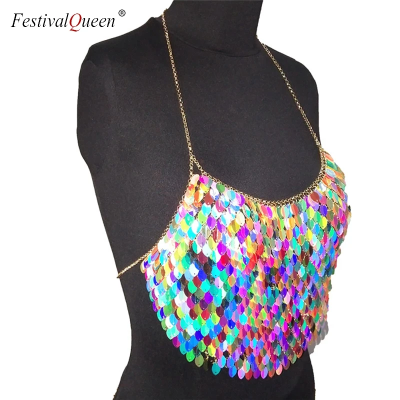 Festival Queen high quality handmade scales sequin crop top women sexy halter backless metal chain nightclub beach cami top 2018
Festival Queen high quality handmade scales sequin crop top women sexy halter backless metal chain nightclub beach cami top 2018