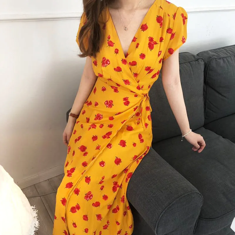 Women Summer Sexy V Neck Floral Bodycon Long Dress High Waist Yellow Vestidos Verano Casual Plus Size Robe Femme Jurken Sundress
Women Summer Sexy V Neck Floral Bodycon Long Dress High Waist Yellow Vestidos Verano Casual Plus Size Robe Femme Jurken Sundress