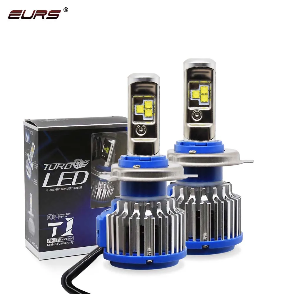 

EURS 2PCS T1 Car Headlight H7 H4 LED H8/H11 HB3/9005 HB4/9006 H1 H3 9012 H13 9004 9007 70W 8000lm Auto Bulb Headlamp 6000K Light