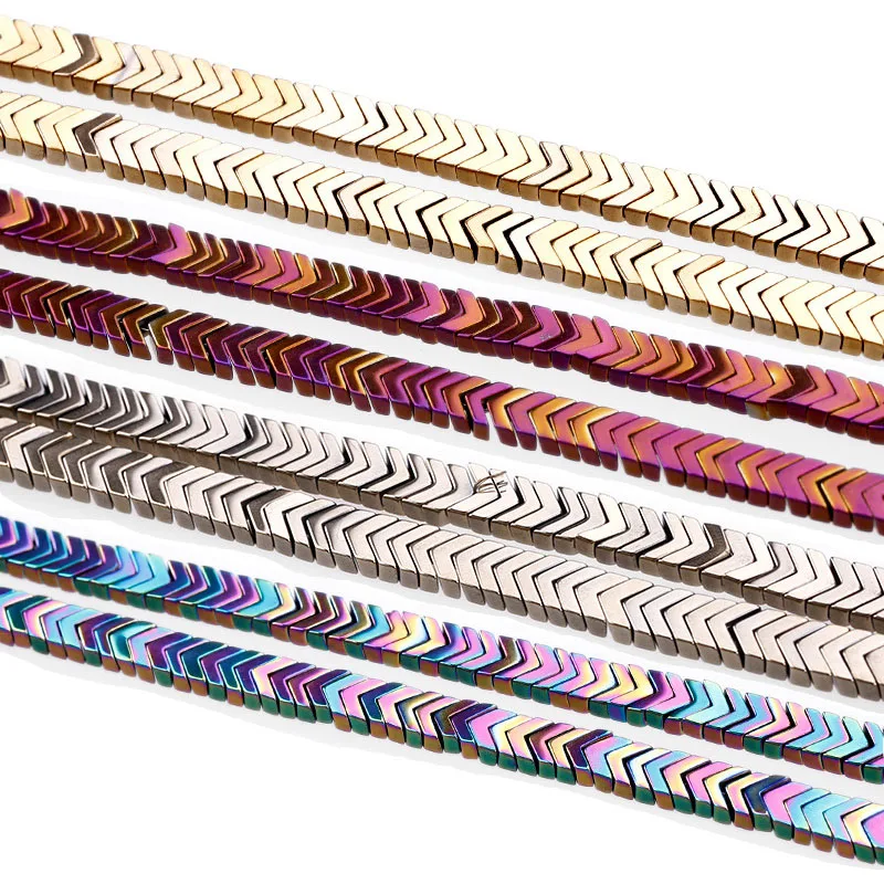 Бусины Из Гематита со стрелками россыпью цветные для изготовления ювелирных