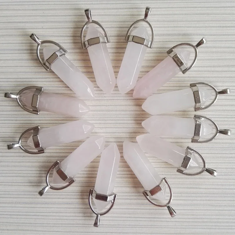 wholesale 24pc Roses Quartz Natural stone crystal pillar Necklace Pendant for Jewelry making charm alloy pendants Free shipping
wholesale 24pc Roses Quartz Natural stone crystal pillar Necklace Pendant for Jewelry making charm alloy pendants Free shipping