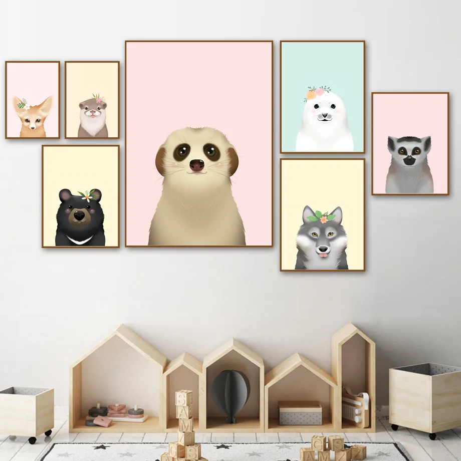 Cartoon Mongoose Bear Fox Seal Lemur Animal Nordic Posters And Prints Wall Art Canvas Painting Wall Pictures For Kids Room Decor
Cartoon Mongoose Bear Fox Seal Lemur Animal Nordic Posters And Prints Wall Art Canvas Painting Wall Pictures For Kids Room Decor