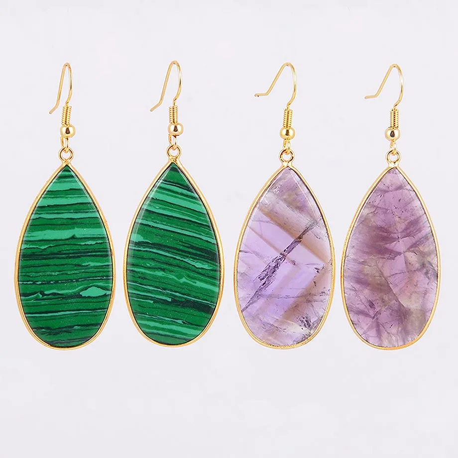 Gold Color Water Drop Dangle Earring Yellow Pink White Hook Earrings Natural Stone Lapis Lazuli Women Jewellery Gift R140
Gold Color Water Drop Dangle Earring Yellow Pink White Hook Earrings Natural Stone Lapis Lazuli Women Jewellery Gift R140