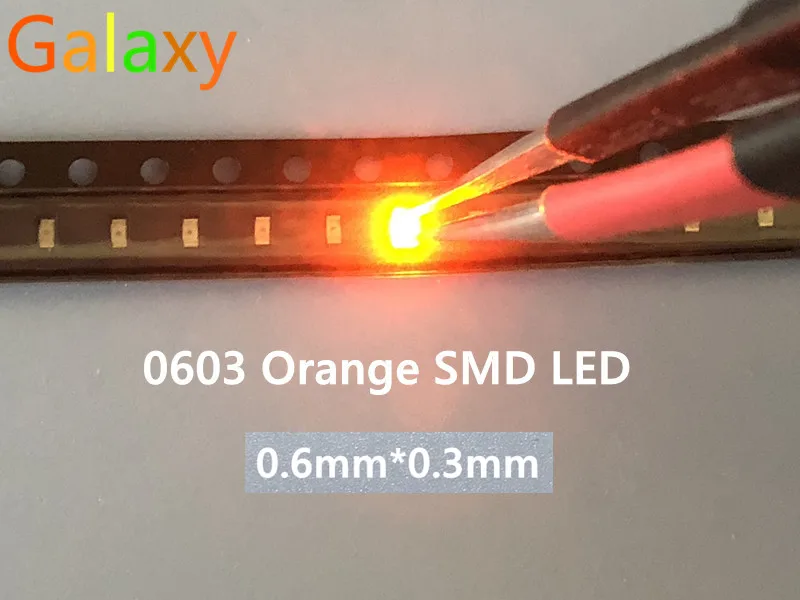 100 шт./0603 оранжевый/Янтарный Smd/smt Led супер яркая лампа светодиоды 0603 smd led оранжевый
