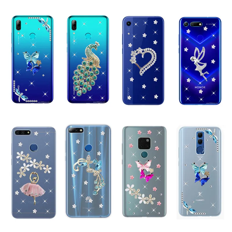 Чехол для телефона Huawei P20 lite 10 Mate 20 Pro Y6 Prime 2018 Y7 2019 Honor 8A 9A 9 view Прозрачный бампер с