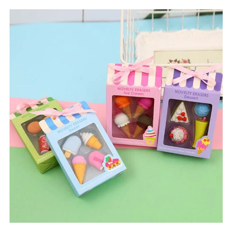 Novelty Erasers Dessert and Ice Cream School Eraser Sets School Stationery Erasers 4 Pieces per Lot
Novelty Erasers Dessert and Ice Cream School Eraser Sets School Stationery Erasers 4 Pieces per Lot