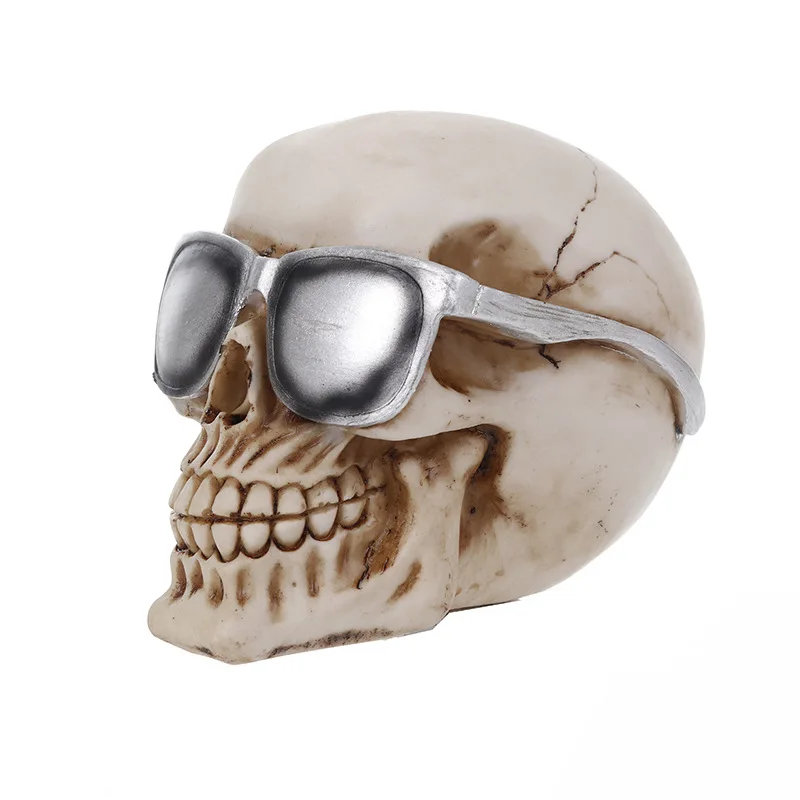 Resin Decorative Sculpture Human Skull Replica Human Skull Model Statuette Skull Head With Sunglass anatomical-skull-model Decor
Resin Decorative Sculpture Human Skull Replica Human Skull Model Statuette Skull Head With Sunglass anatomical-skull-model Decor