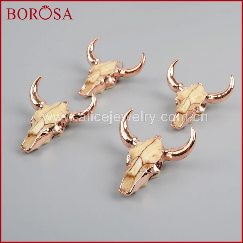 BOROSA OX Head bead ,Rose Golden Color Longhorn Cattle Charm Bead Buffle Resin Horn Cattle Pendant for Jewelry Accessories R0842
BOROSA OX Head bead ,Rose Golden Color Longhorn Cattle Charm Bead Buffle Resin Horn Cattle Pendant for Jewelry Accessories R0842