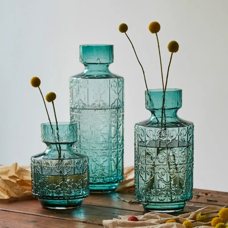 Nordic Blue Green Creative Embossed Glass Vase Living Room Hotel Soft Wedding Flower Arranger Vase Decoration Home
Nordic Blue Green Creative Embossed Glass Vase Living Room Hotel Soft Wedding Flower Arranger Vase Decoration Home