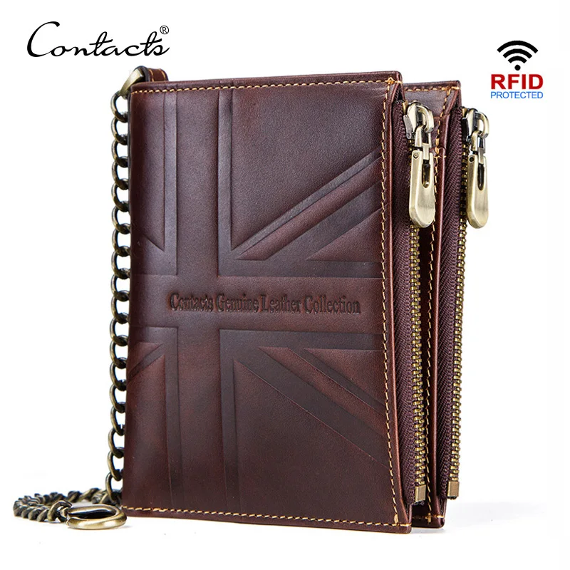 CONTACT'S Crazy Horse Genuine Leather Men Wallets Vintage Double Zipper Coin Purse 20PCS/lot
CONTACT'S Crazy Horse Genuine Leather Men Wallets Vintage Double Zipper Coin Purse 20PCS/lot