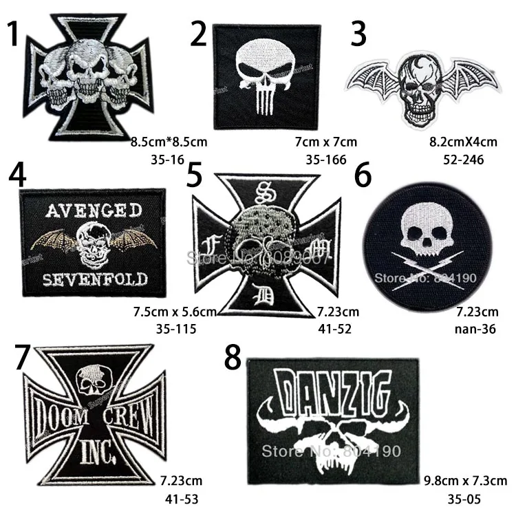 AVENGED SEVENFOLD Череп летучая мышь тяжелая металлическая лента музыка шитье вышивка