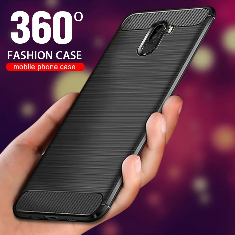Волоконный чехол для телефона Pocophone F1 силиконовый ударопрочный Xiaomi Mi Max 3 A2 lite 8 SE