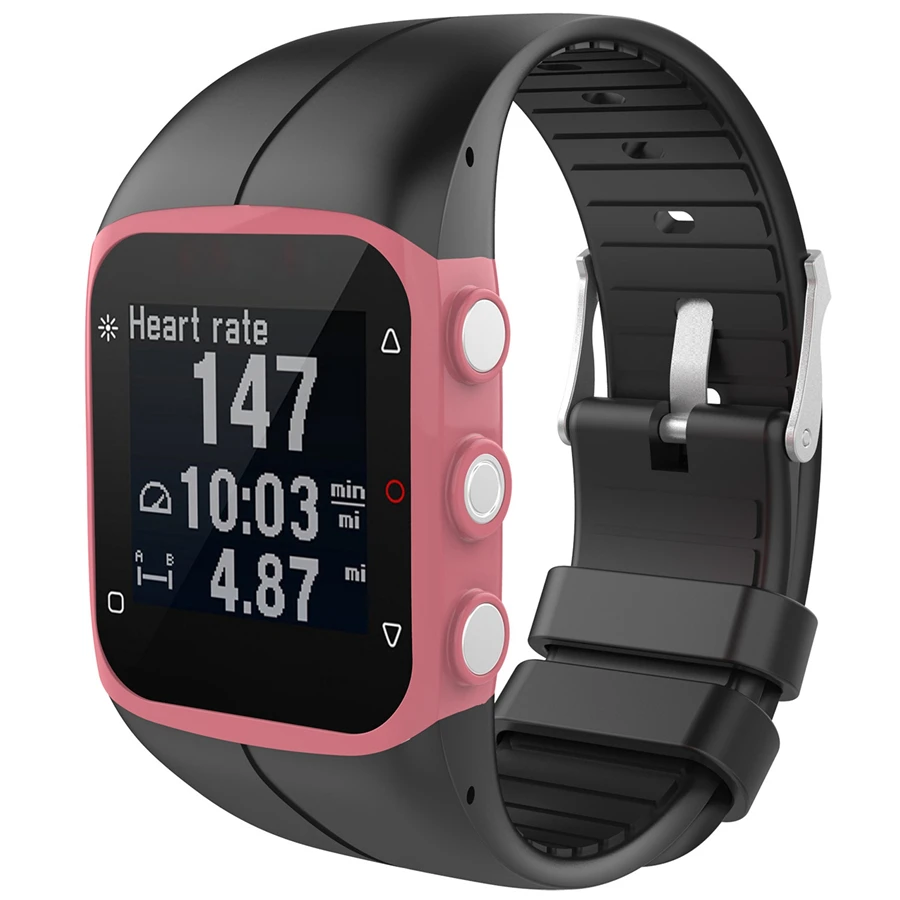 Ремешок силиконовый для Polar M400 M430 сменный Браслет наручных часов с металлической