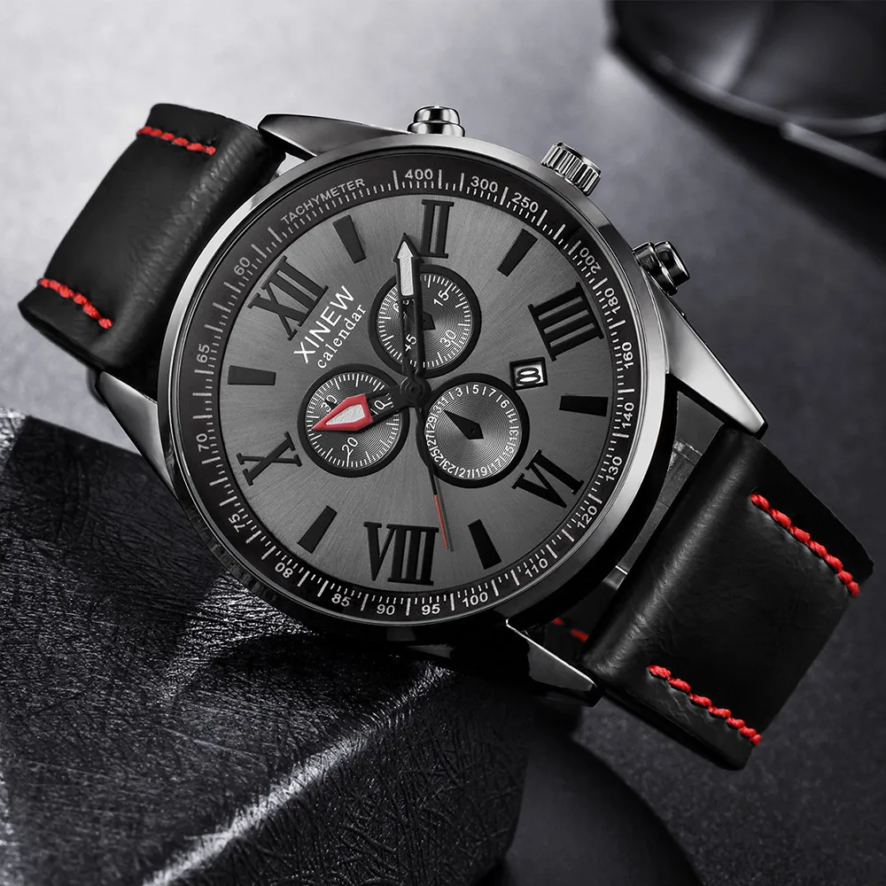 Fashion men watches 2018 Gift Men's Leather Band Sports Date Analog Alloy Military Quartz Watch horloges mannen met datum A70
Fashion men watches 2018 Gift Men's Leather Band Sports Date Analog Alloy Military Quartz Watch horloges mannen met datum A70
