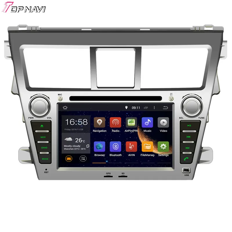 TOPNAVI 7 ''четырехъядерный Android 6,0 Автомобильный DVD-плеер для Toyota Vios 2007-Авторадио GPS навигация аудио стерео
TOPNAVI 7 ''четырехъядерный Android 6,0 Автомобильный DVD-плеер для Toyota Vios 2007-Авторадио GPS навигация аудио стерео