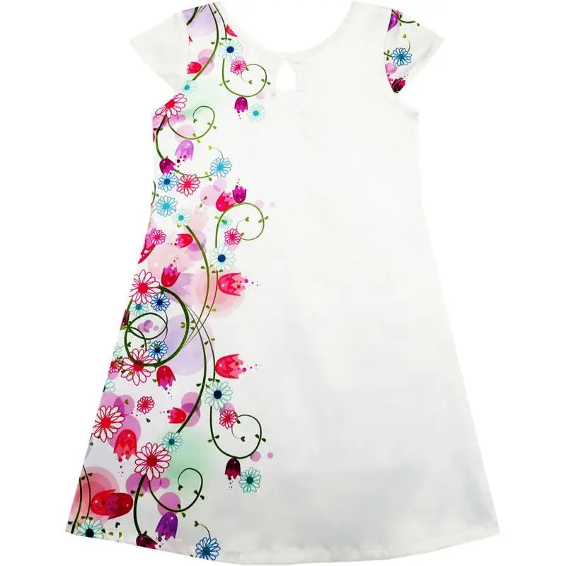 

Sunny Fashion платья для девочек платье Белый Атласная Цветок Рукав Вечеринка Пляж Sundress 2020 Лето Принцесса Свадьба Платья 4-14 Карнавал