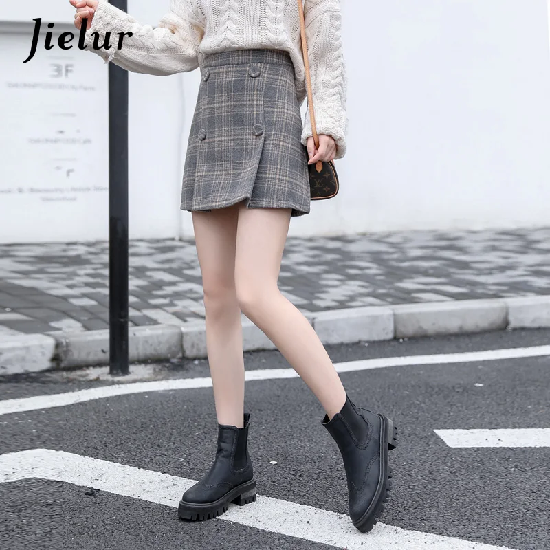 Jielur Winter Chic Sexy Women's Skirt Korean Vintage High Waist Plaid Skirts A-line Elegant Lady Faldas Girls Woolen Short Skirt
Jielur Winter Chic Sexy Women's Skirt Korean Vintage High Waist Plaid Skirts A-line Elegant Lady Faldas Girls Woolen Short Skirt
