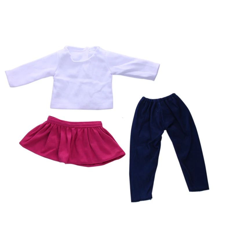 Doll clothes 3pcs White long-sleeved T-shirt + skirt + leggings fit 18inch Ameiican Doll Clothes and accessories
Doll clothes 3pcs White long-sleeved T-shirt + skirt + leggings fit 18inch Ameiican Doll Clothes and accessories