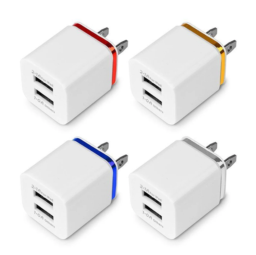 Универсальная вилка стандарта США/ЕС 2 порта настенное зарядное устройство USB