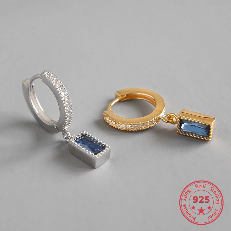Pure Silver 925 Fashion Chic Squera Blue Zircon Hoop Earrings Luxury Brand Boho Jewelry
Pure Silver 925 Fashion Chic Squera Blue Zircon Hoop Earrings Luxury Brand Boho Jewelry