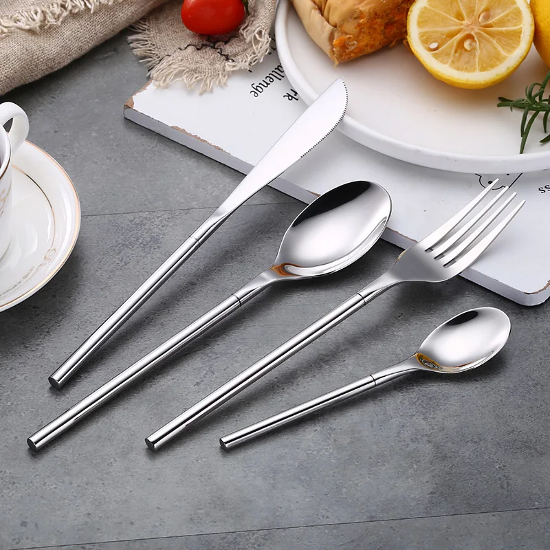 4pcs Dinnerware Sets 304 Stainless Steel Korean Food Dinner Knife Fork Scoop Cutlery Set Luxury Silver Tableware Dinnner Set
4pcs Dinnerware Sets 304 Stainless Steel Korean Food Dinner Knife Fork Scoop Cutlery Set Luxury Silver Tableware Dinnner Set