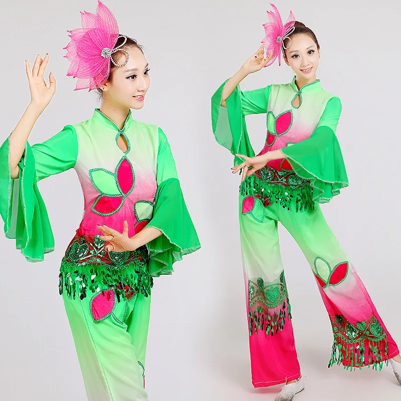 Chinese Classical Dance Costumes Yangko Dance Green Gradient Folk Dance Costumes Stage Performance Clothes
Chinese Classical Dance Costumes Yangko Dance Green Gradient Folk Dance Costumes Stage Performance Clothes