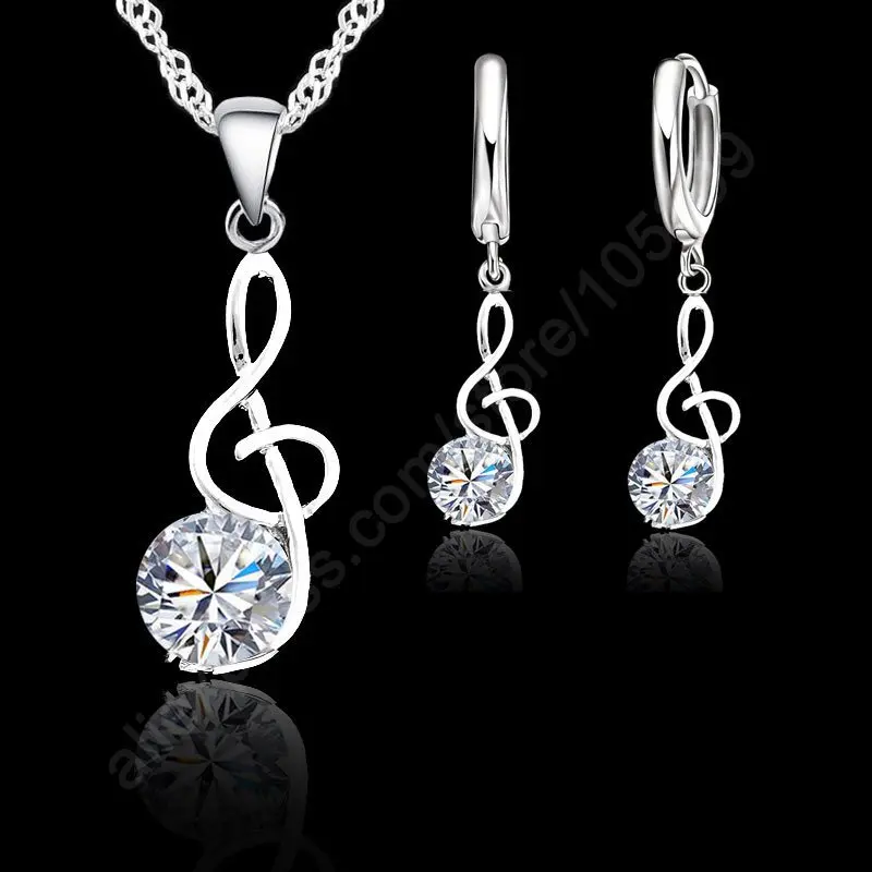 Musical Notes Jewelry Sets Real 925 Sterling Silver Cubic Zirconia Symbols Shape Pendant Necklaces Earrings Sets Gift
Musical Notes Jewelry Sets Real 925 Sterling Silver Cubic Zirconia Symbols Shape Pendant Necklaces Earrings Sets Gift