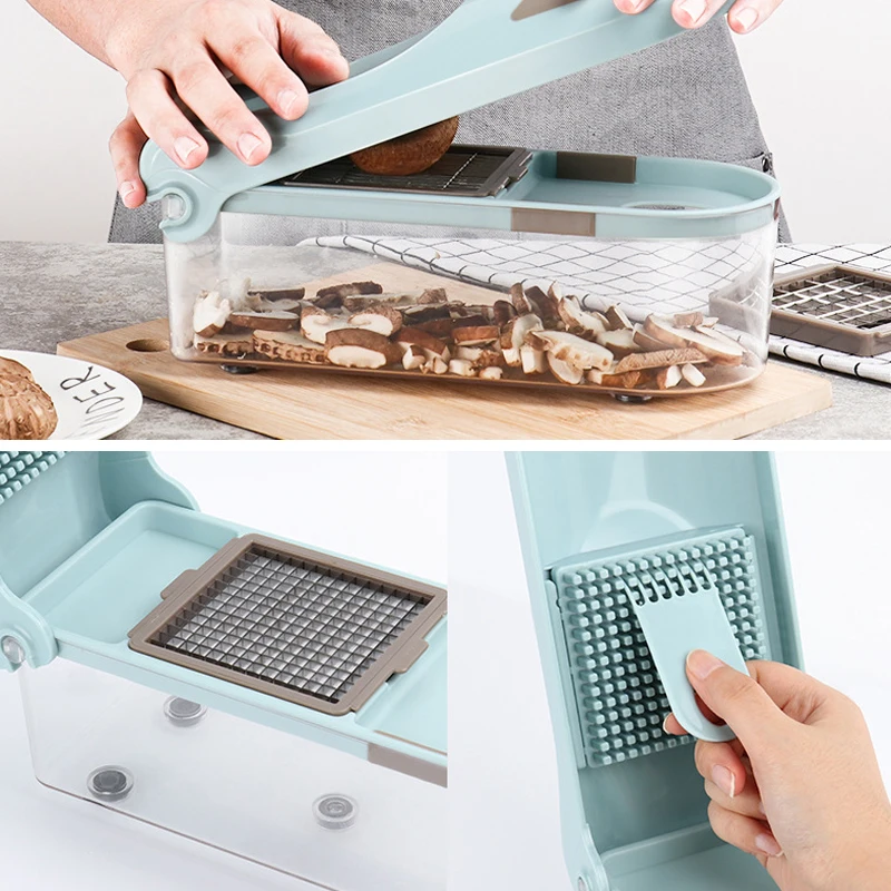 Fruit Vegetable Chopper Onion Slicer Dicer With 3 Replaceable Blades Onion Cutter Peeler Grater Kitchen Accessories Supplies
Fruit Vegetable Chopper Onion Slicer Dicer With 3 Replaceable Blades Onion Cutter Peeler Grater Kitchen Accessories Supplies