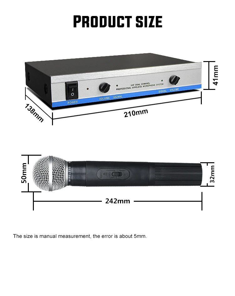 VHF Dual Wireless Microphone MV-744 with Metal Receiver ABS Transmitter for Projector studio recording Bluetooth Speaker
VHF Dual Wireless Microphone MV-744 with Metal Receiver ABS Transmitter for Projector studio recording Bluetooth Speaker