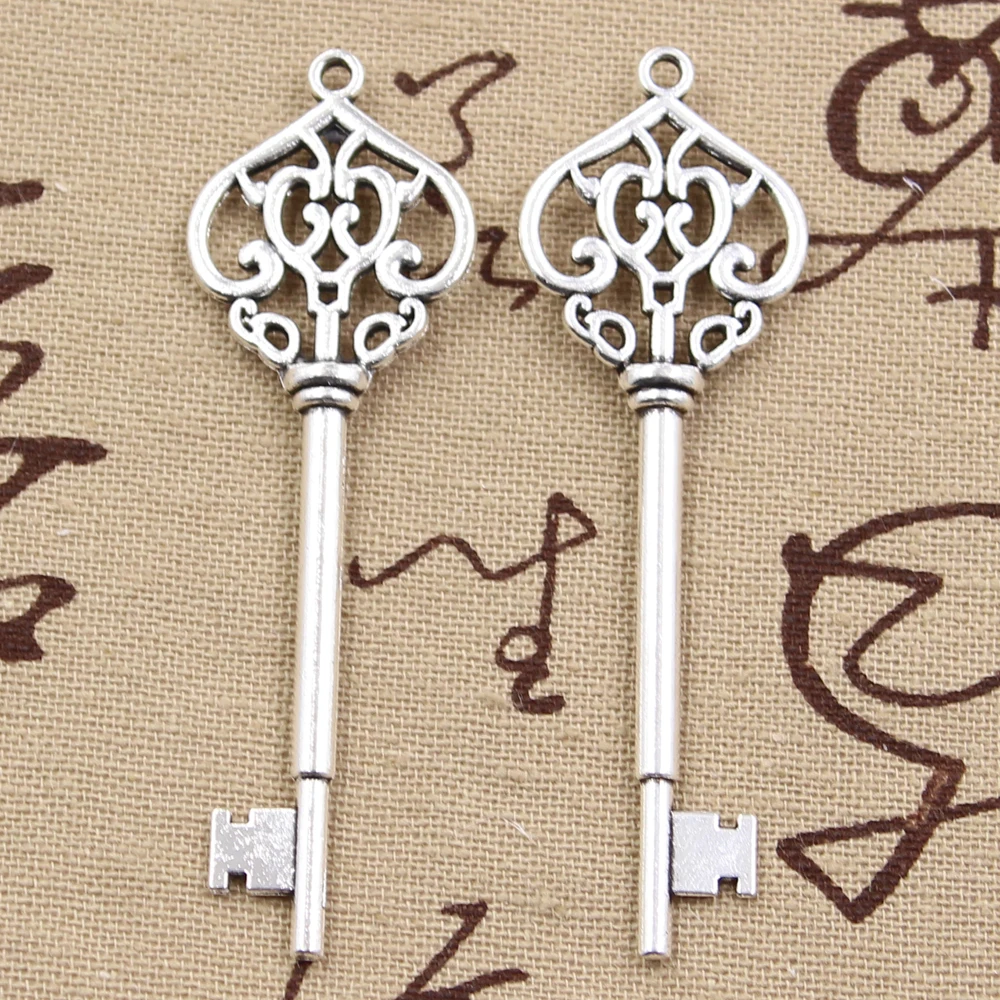 6pcs Charms Vintage Skeleton Treasure Key 69x22mm Antique Bronze Silver Color Pendants DIY Making Findings Tibetan Jewelry
6pcs Charms Vintage Skeleton Treasure Key 69x22mm Antique Bronze Silver Color Pendants DIY Making Findings Tibetan Jewelry