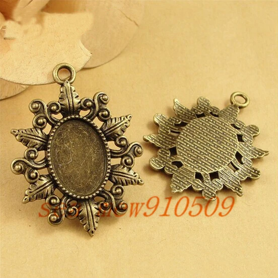 To fit 18*13mm oval cabochon antique bronze plated vintage style alloy pendant base settings hd1078
To fit 18*13mm oval cabochon antique bronze plated vintage style alloy pendant base settings hd1078
