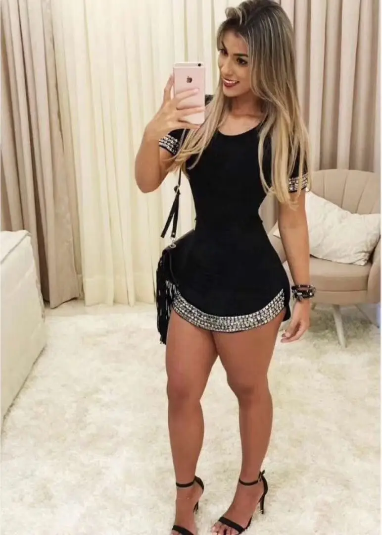 black Mini Women fashion Beading Bandage dress 2018 Elegant O-Neck short sleeve Vestidos celebrity evening Party bandage dresses
black Mini Women fashion Beading Bandage dress 2018 Elegant O-Neck short sleeve Vestidos celebrity evening Party bandage dresses