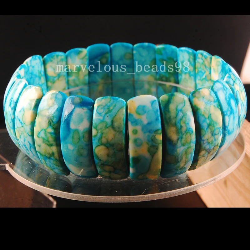 Free Shipping Fashion Jewelry Sky Blue Cyan Ocean Jaspe Half Moon Beads Stretch Bracelet 7" L G6528
Free Shipping Fashion Jewelry Sky Blue Cyan Ocean Jaspe Half Moon Beads Stretch Bracelet 7" L G6528
