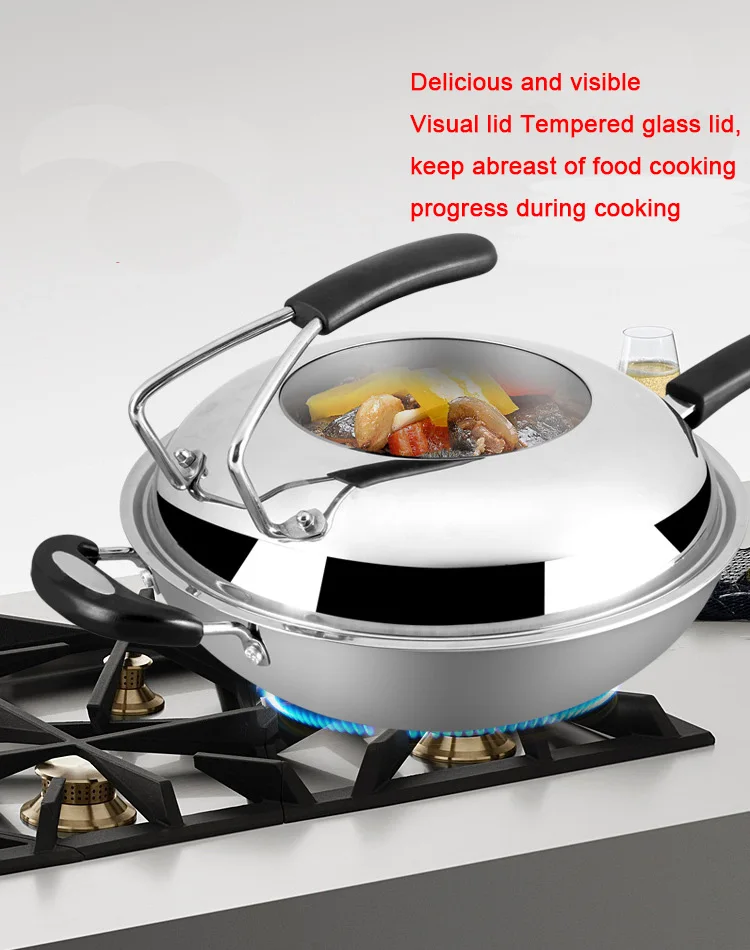 304 stainless steel wok without oily honeycomb honeycomb non-stick pan uncoated three-layer steel wok
304 stainless steel wok without oily honeycomb honeycomb non-stick pan uncoated three-layer steel wok