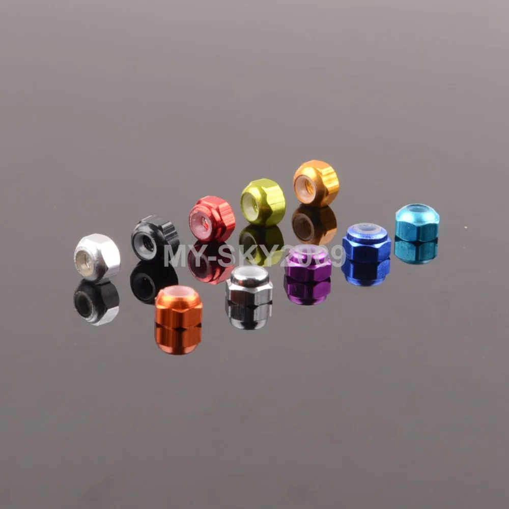 8 шт. алюминиевая гайка для шин M3 с замком 1:18 RC WLtoys A949 A959 A969 A979 WL tosy Racing|aluminium m3|nuts