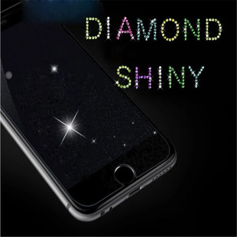 9H Алмазная блестящая защитная пленка из закаленного стекла для iPhone 4 4S 5 5C 5S SE 6 6S 7 8