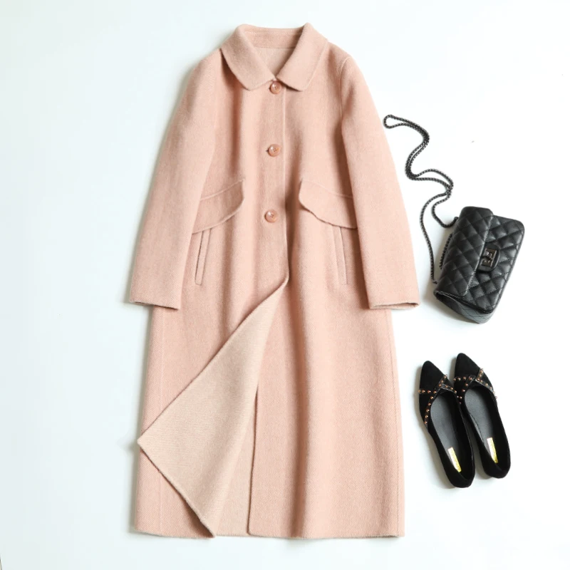 The spring of 2019 the new double-sided cashmere coat female long big show thin doll twill cloth coat han edition
The spring of 2019 the new double-sided cashmere coat female long big show thin doll twill cloth coat han edition