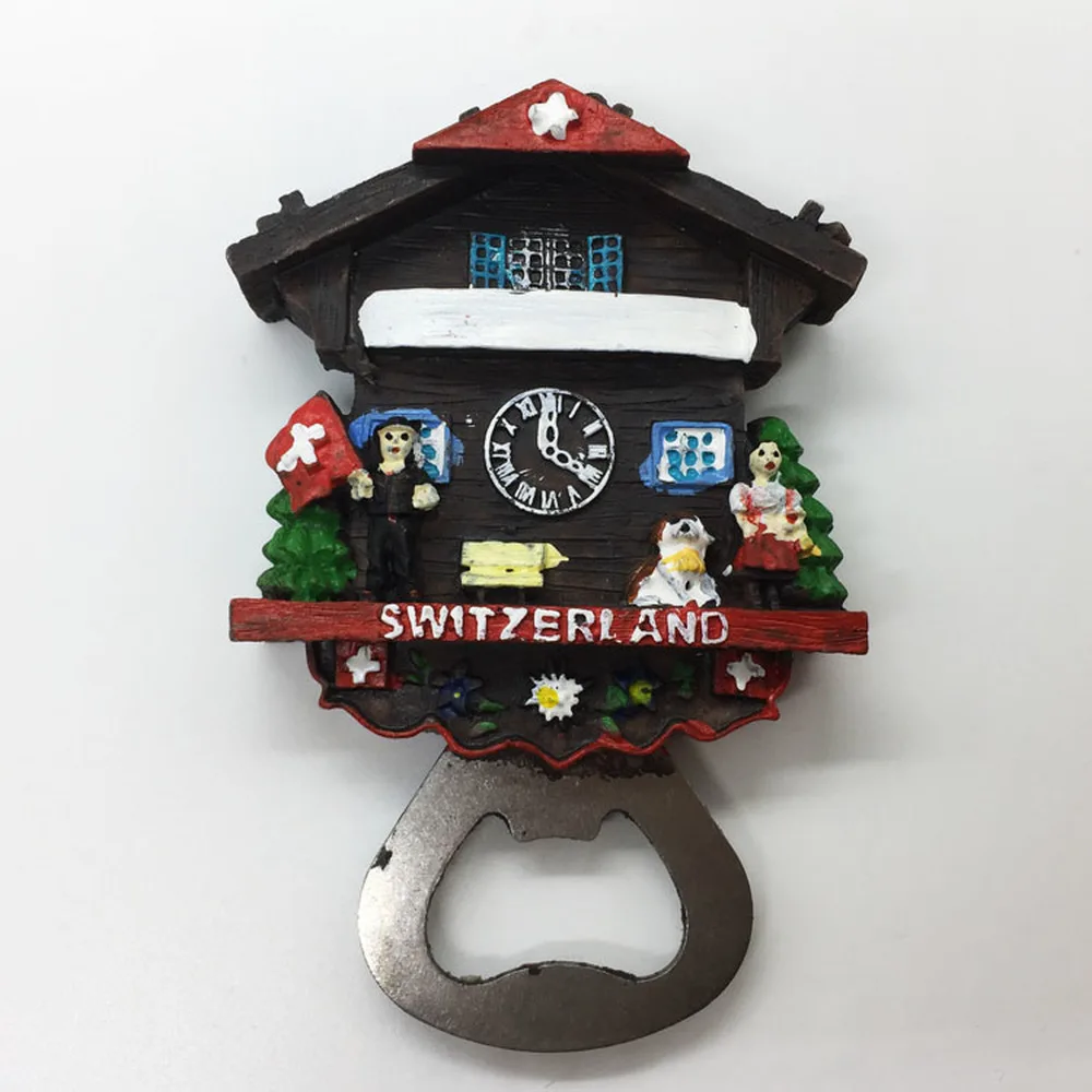BABELEMI Swiss Tourist Souvenir Refrigerator Magnetic Sticker 3D Stereo Cuckoo Clock Fridge Magnet Home Decoration Bottle Opener
BABELEMI Swiss Tourist Souvenir Refrigerator Magnetic Sticker 3D Stereo Cuckoo Clock Fridge Magnet Home Decoration Bottle Opener
