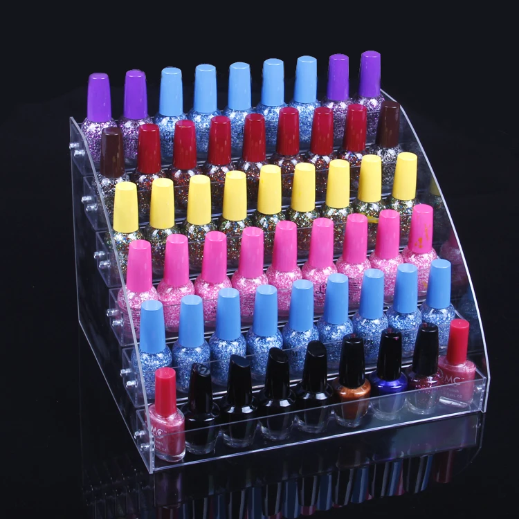 

Wholesale Acrylic Clear View Assembled Cosmetics Nail Polish Lipstick Storage Orgonizer Display Stand Holder 6 Layers New