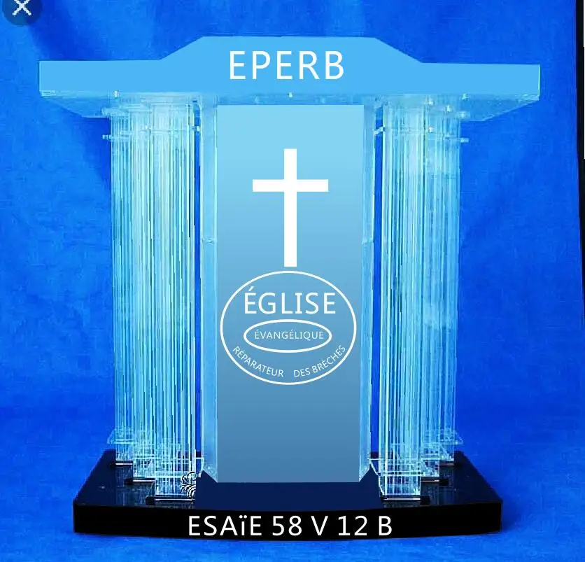 GUIHEYUN clear church pulpit acrylic podium with customized logos sale podium
GUIHEYUN clear church pulpit acrylic podium with customized logos sale podium